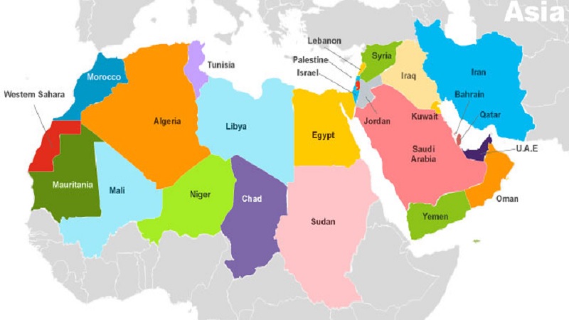 A map of MENA nations is almost up to date and is only missing the Sudan, and as the Sudan was split after years of tribal and religious violence, South Sudan; and some go so far as to include Turkey, Pakistan, Afghanistan, Djibouti, Eretria, and Somalia.