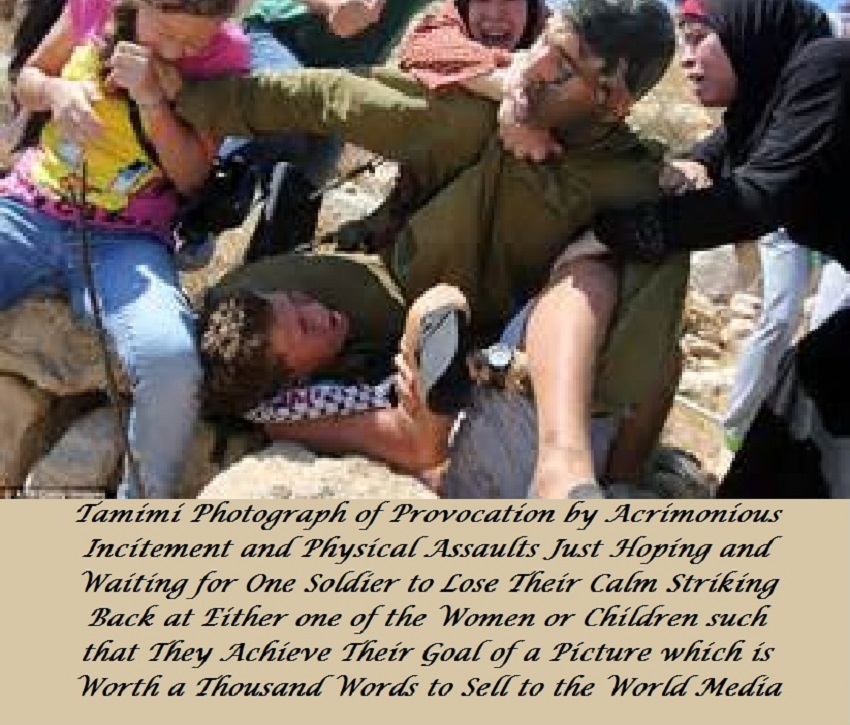 Tamimi Incitement of IDF Soldier Biting his Ancle and Pulling his Clothing and Hair attempting to Provoke an Attack