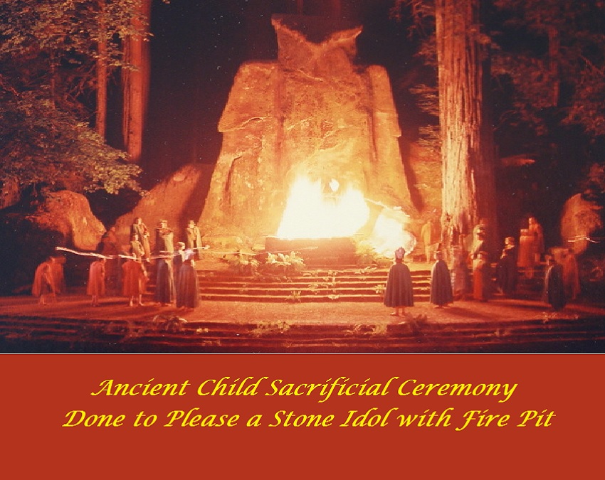 Ancient Child Sacrificial Ceremony Giving of the First Born or Virgin Child to Ba'al so as to Appease the Wrathful Idol