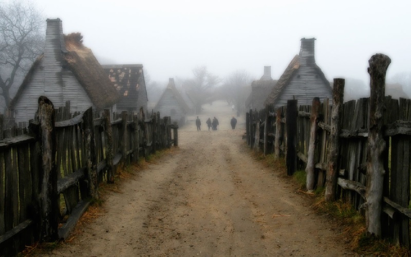 Plymouth Colony Recreation on Actual Site