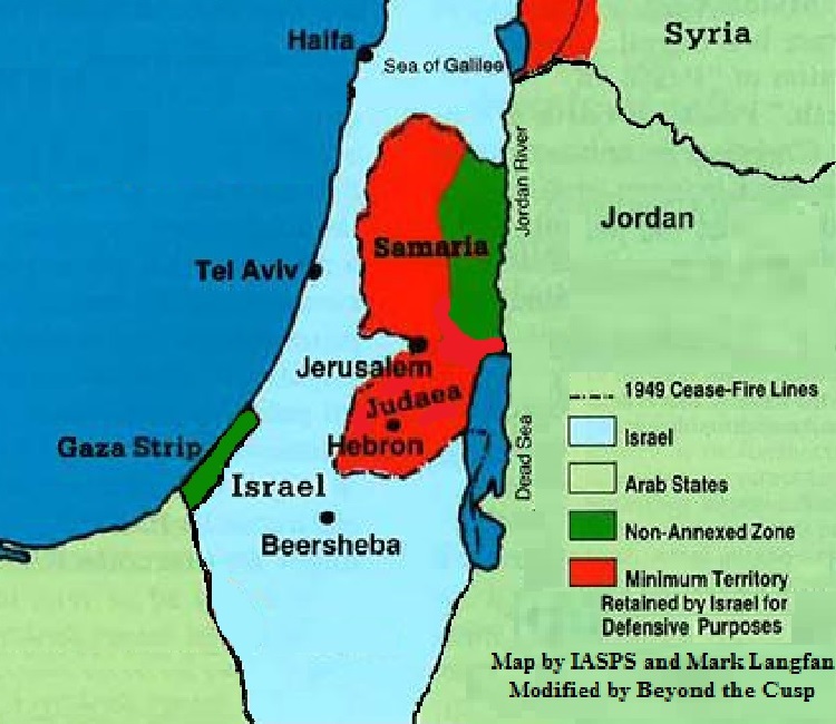 Map of Proposal for Peace with Palestinian Authority