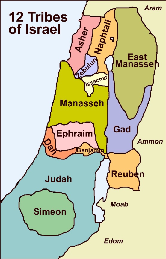 Twelve Tribes of Israel and the Original Borders for Israel